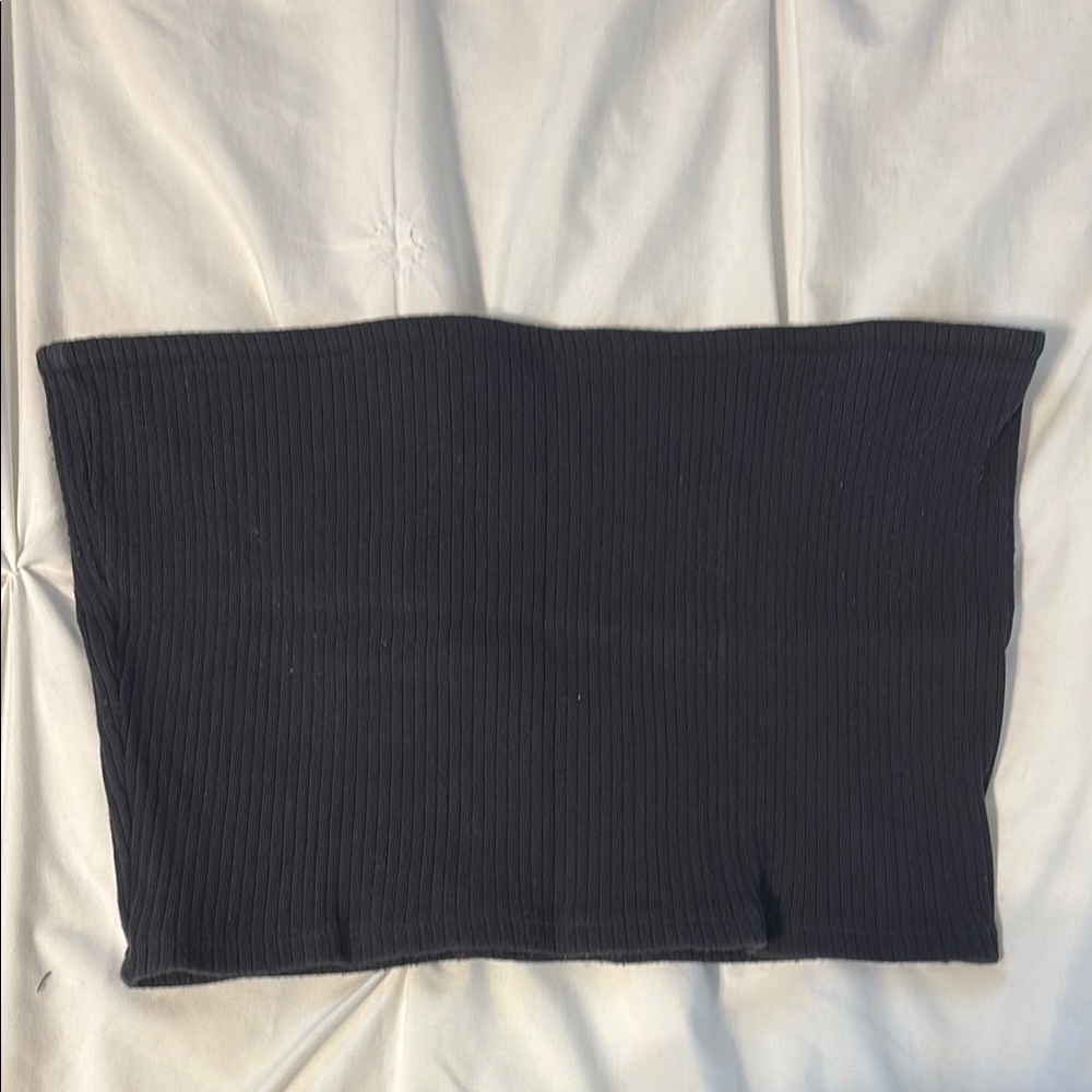 Black Ribbed Tube Top